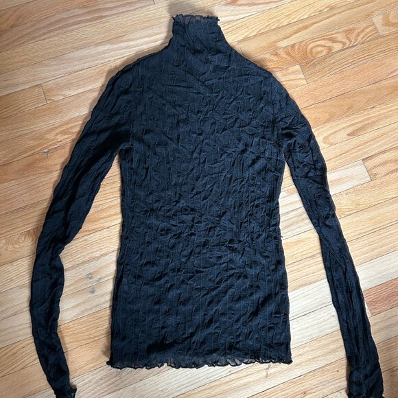 Find Me Now Sheer Ross Mockneck Top - Picture 3 of 4